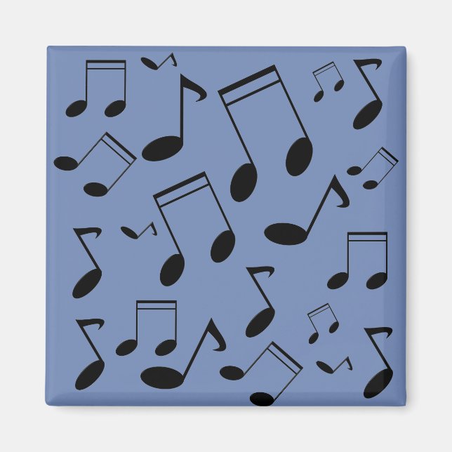 Imã Notas de música em preto (Frente)