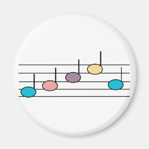 Imã Notas Musicais Coloridas Padrão Pastel