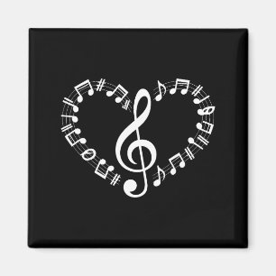 Imã Notas Musicais em Forma de Coração Amantes da Músi