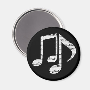Imã Notas Musicais em Preto e Branco