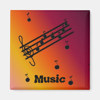 Imã Notas Musicais em um Fundo Variado