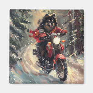 Imã Notebook Finlandês Cachorro Dirigindo Motocicleta
