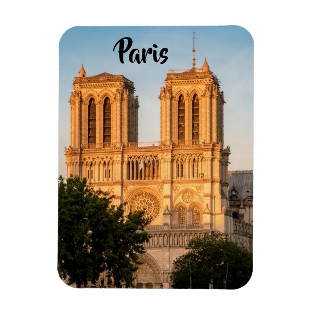 Ímã Notre Dame de Paris em Ouro Hour - Paris, França (Vertical)