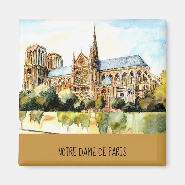 Imã Notre Dame De Paris Viagem Photo Add Text Fridge (Frente)