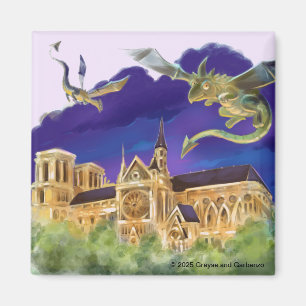 Imã Notre Dame Square Magnet 2 polegadas