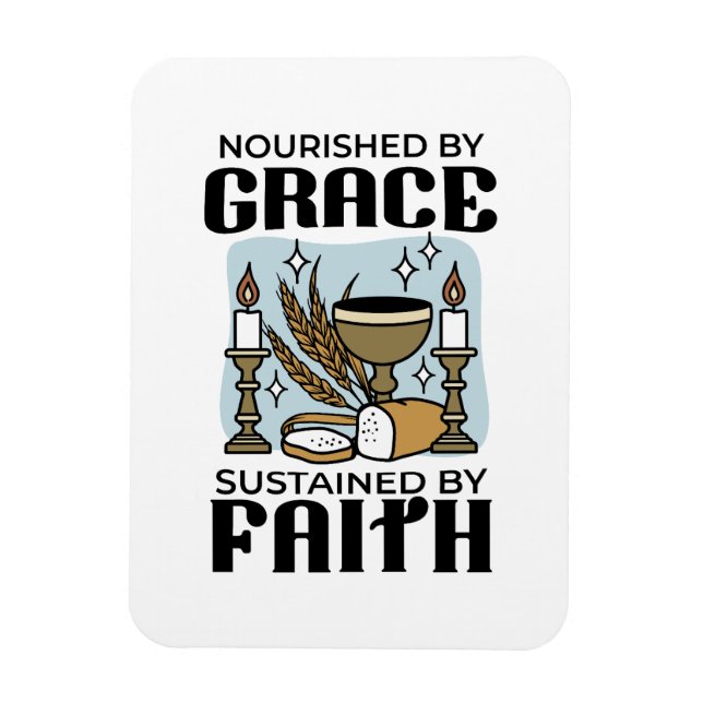 Ímã Nourished by Grace, Sustained by Faith Design (Vertical)