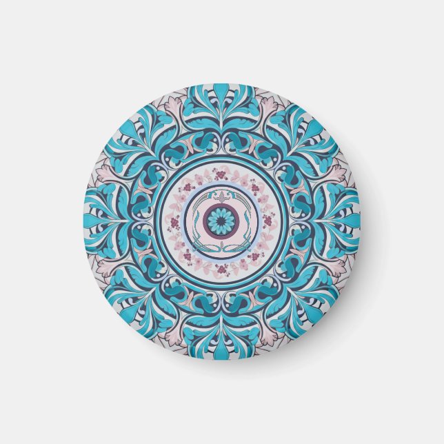 Imã Nouveau Floral Mandala Magnet (Frente)