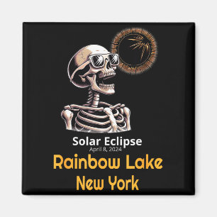 Imã Nova Camisa Esqueleto Eclipse Solar Arco-íris Lago