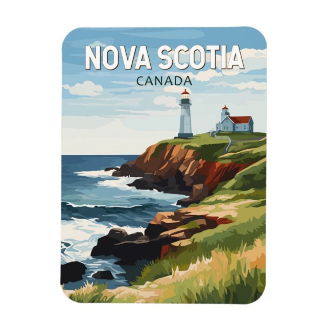 Ímã Nova Escócia Canada Viagem Art Vintage (Vertical)