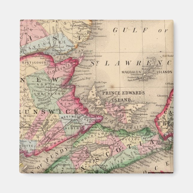 Imã Nova Escócia, New Brunswick, Mapa de Mitchell (Frente)