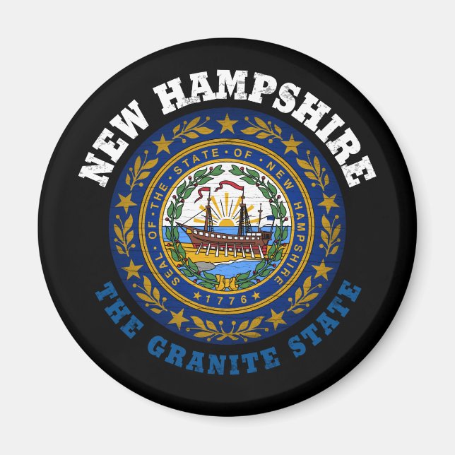IMÃ NOVA HAMPSHIRE GRANITE STATE FLAG MAGNET (Frente)