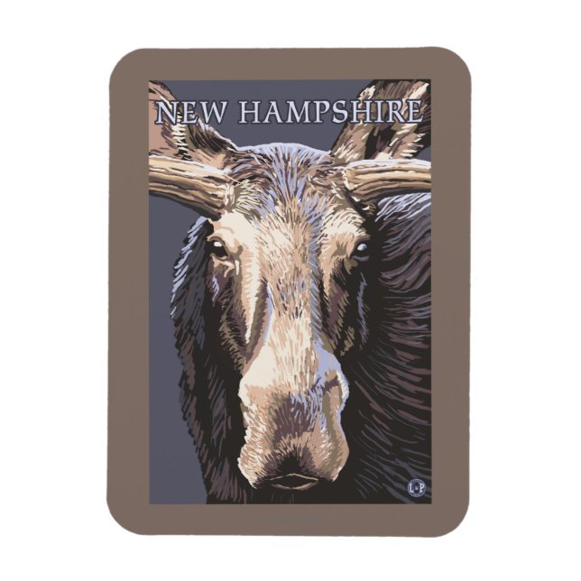 Ímã Nova HampshireMoose Aproximada (Vertical)