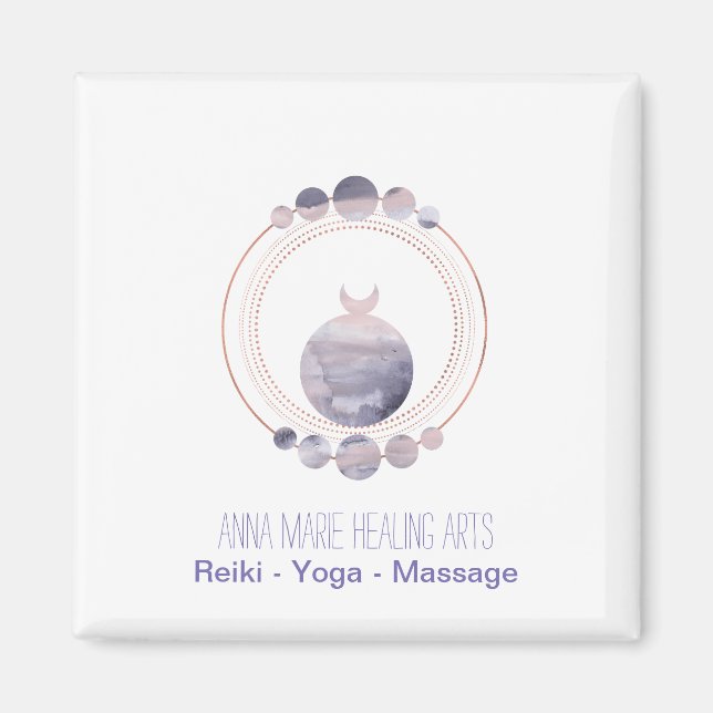 Imã Nova Idade Rosa da Geometria Sagrada Dourada (Frente)