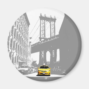 Imã Nova Iorque da Ponte do Brooklyn de Táxi Amarelo