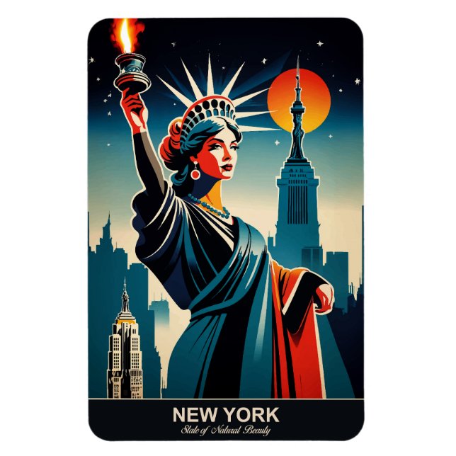 Ímã Nova Iorque: Estado da Beleza Natural Flexível (Vertical)