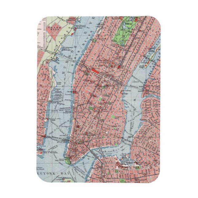 Ímã Nova Iorque, Manhattan, mapa de colheita, imã (Vertical)
