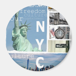 Imã Nova Iorque Nyc Elegante Círculo de Modelo Moderno