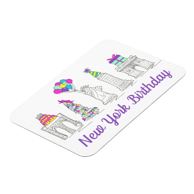 Ímã Nova Iorque NYC Landmarks Festa de aniversário (Left Side)