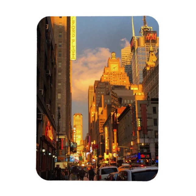 Ímã Nova Iorque Sunset Midtown Theater District NYC (Vertical)