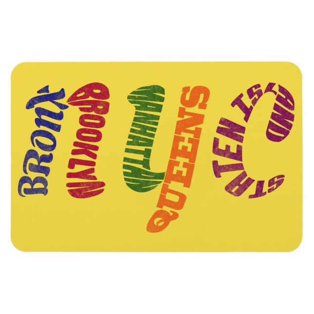 Ímã Nova Iorque Typografia NYC Magnet (Horizontal)