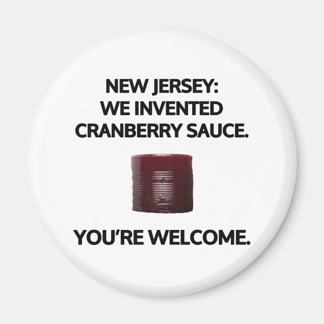 Imã Nova Jersey: Inventamos molho de amora. (Frente)