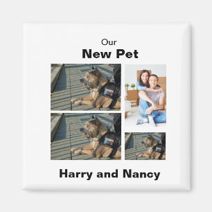 Imã Nova Pet colagem personalizada de 4 fotos