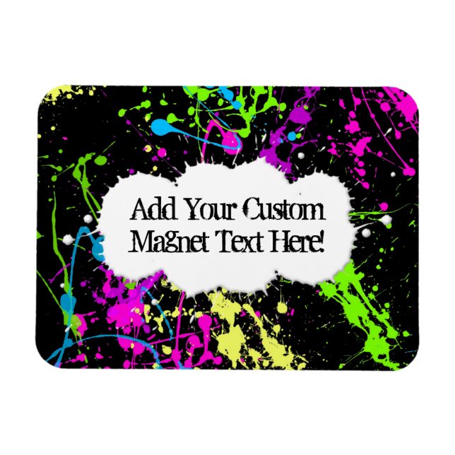 Ímã Nova pintura retrógrada com pintura neon a preto (Horizontal)