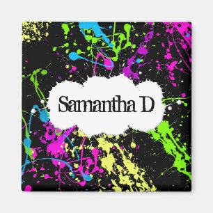 Imã Nova pintura retrógrada com pintura neon a preto