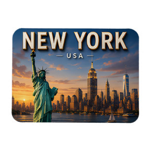 Ímã Nova York EUA Paisagem Urbana Souvenir de Férias