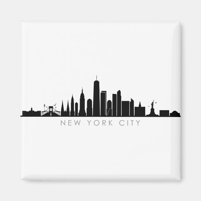 Imã NOVA YORK NYC Manhatten EUA City Skyline Silhouett (Frente)
