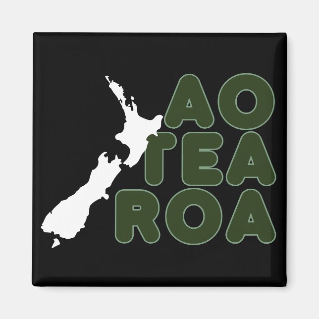 IMÃ NOVA ZEALAND AOTEAROA NZ PAÍS GRÁFICO NOME MAIOR (Frente)