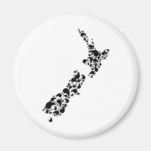 Imã NOVA ZELÂNDIA - cheio do kiwis - preto