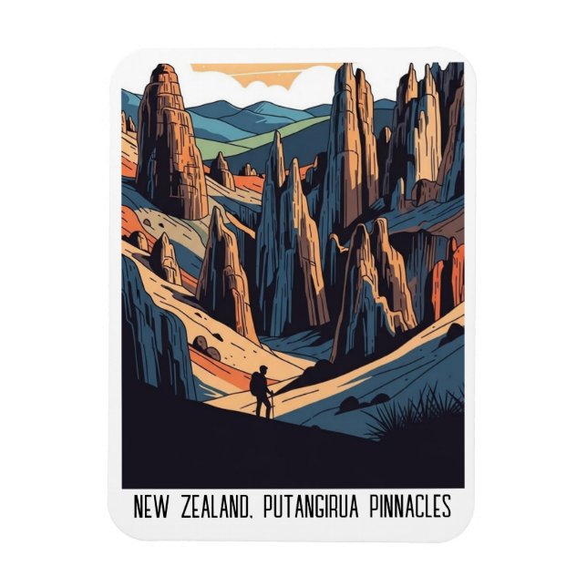 Ímã Nova Zelândia Putangirua PinnaclesViagem (Vertical)