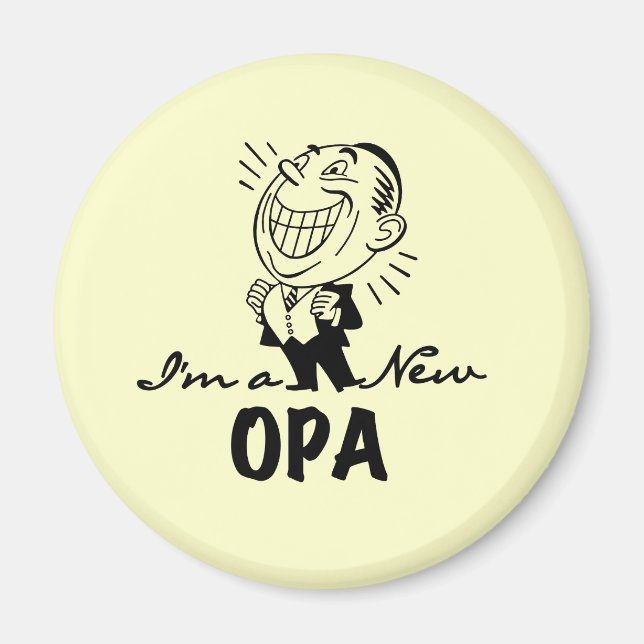 Imã Novas camisetas e presentes de avô sorridentes (Frente)