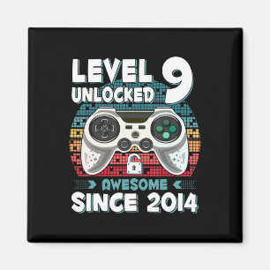 Imã Nove 9 anos BDay Son Boy Gamer 9th 9 anos