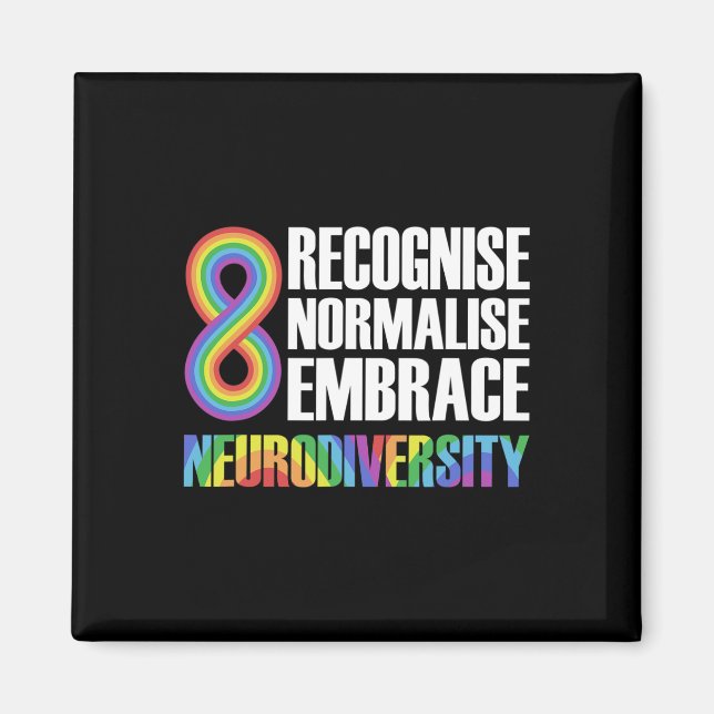 Imã Novidade Neurodiversidade Rainbow Infinity Autism  (Frente)