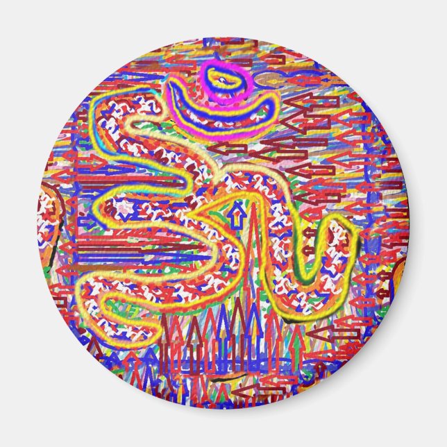 Imã NOVINO Om Mantra - Arte acrílica de alta energia (Frente)