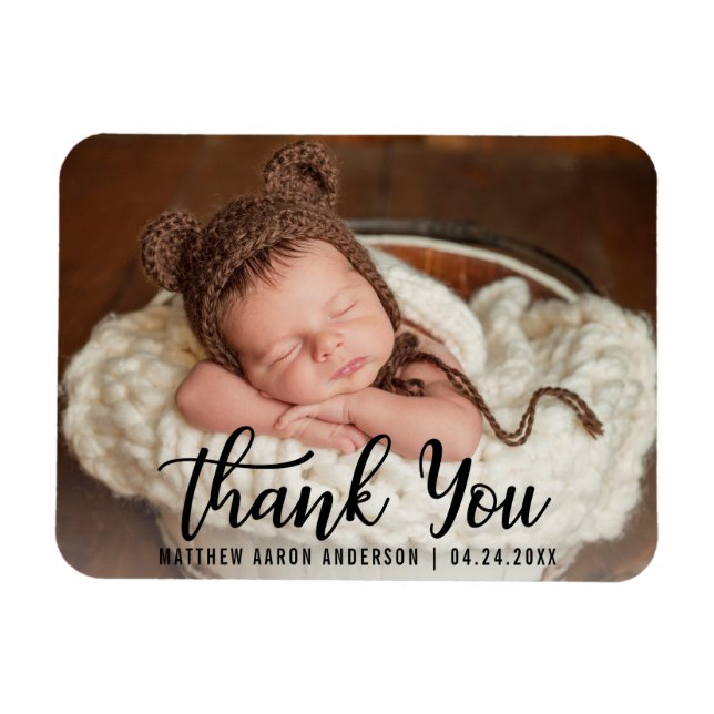 Ímã Novo Bebê Moderno Obrigado Blade (Horizontal)