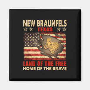 Imã Novo Braunfels Texas EUA Bandeira 4 De Julho