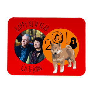 Ímã novo feliz da foto do quadro do ano 2018 do