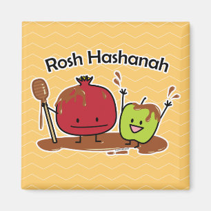 Imã Novo judaico do mel da romã da maçã de Rosh