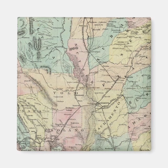 Imã Novo Mapa da Califórnia Central de Bancroft (Frente)