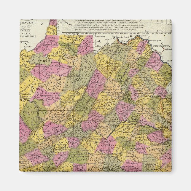 Imã Novo Mapa Da Virgínia (Frente)