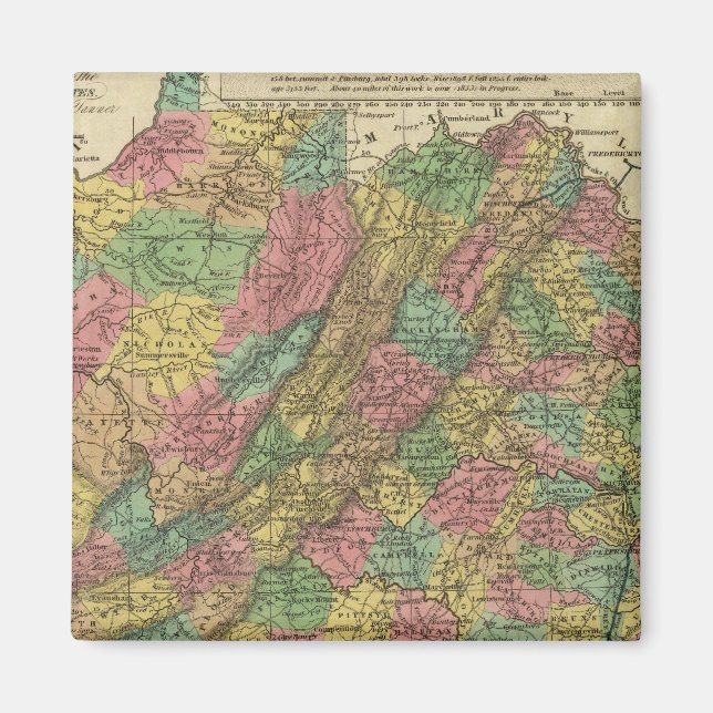 Imã Novo Mapa Da Virgínia 2 (Frente)