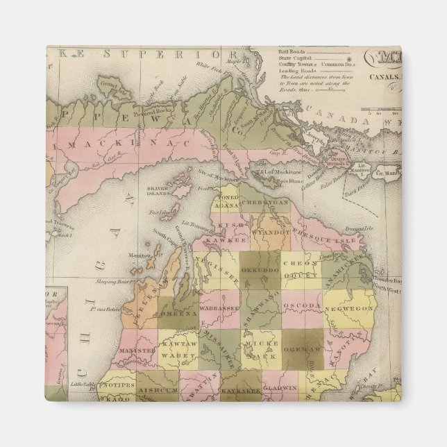 Imã Novo Mapa De Michigan (Frente)