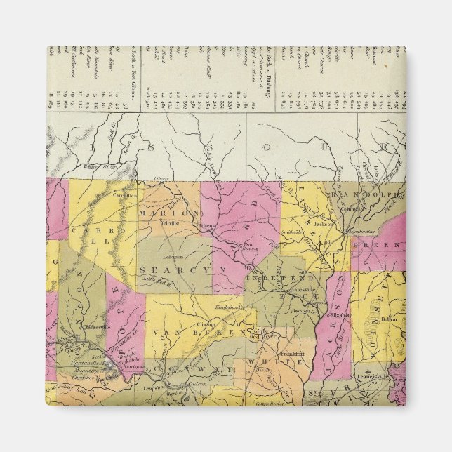 Imã Novo Mapa Do Arkansas (Frente)