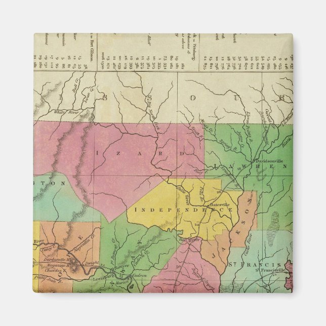 Imã Novo Mapa Do Arkansas 2 (Frente)