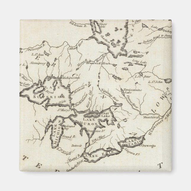 Imã Novo mapa do Canadá superior e inferior (Frente)