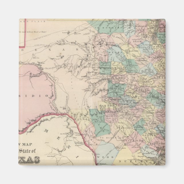 Imã Novo Mapa do Estado do Texas (Frente)