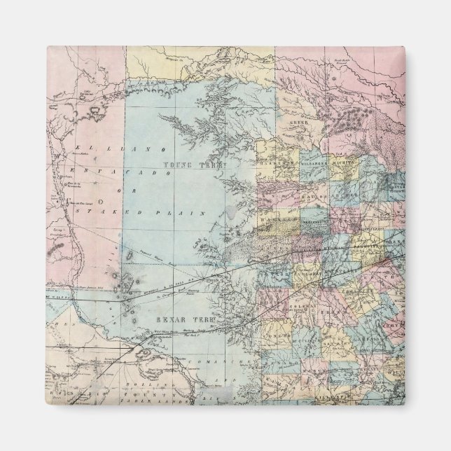 Imã Novo mapa do estado do Texas de Richardson (Frente)